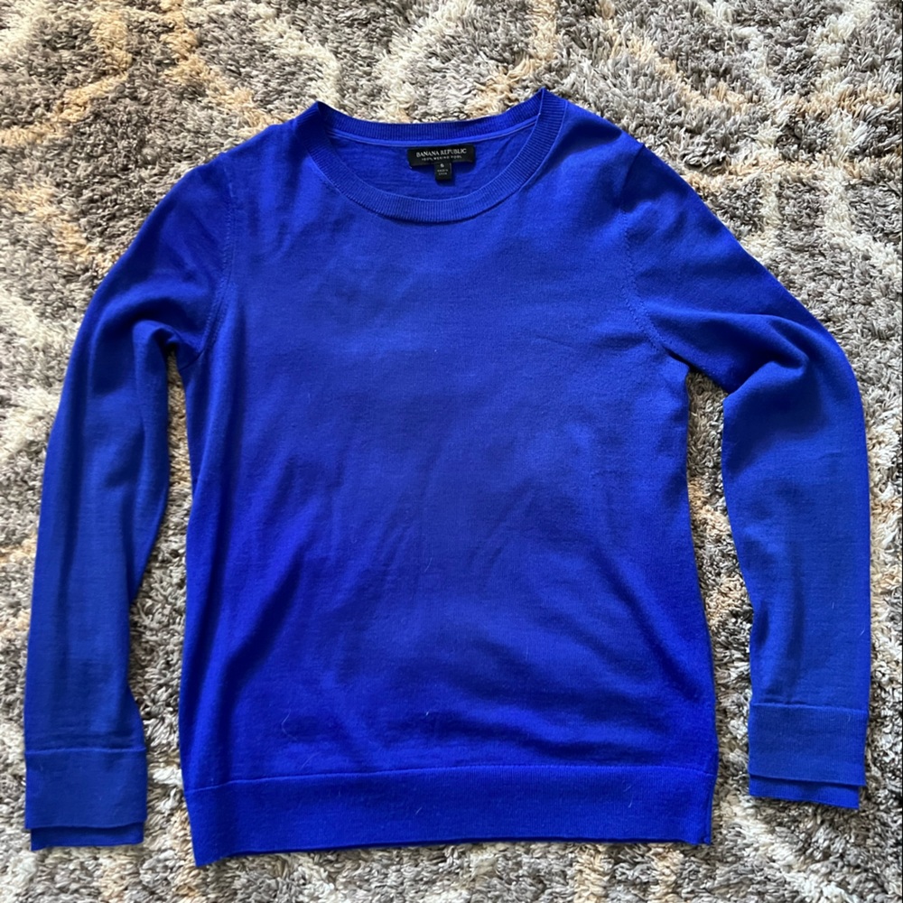 Royal blue sweater from Banana Republic.